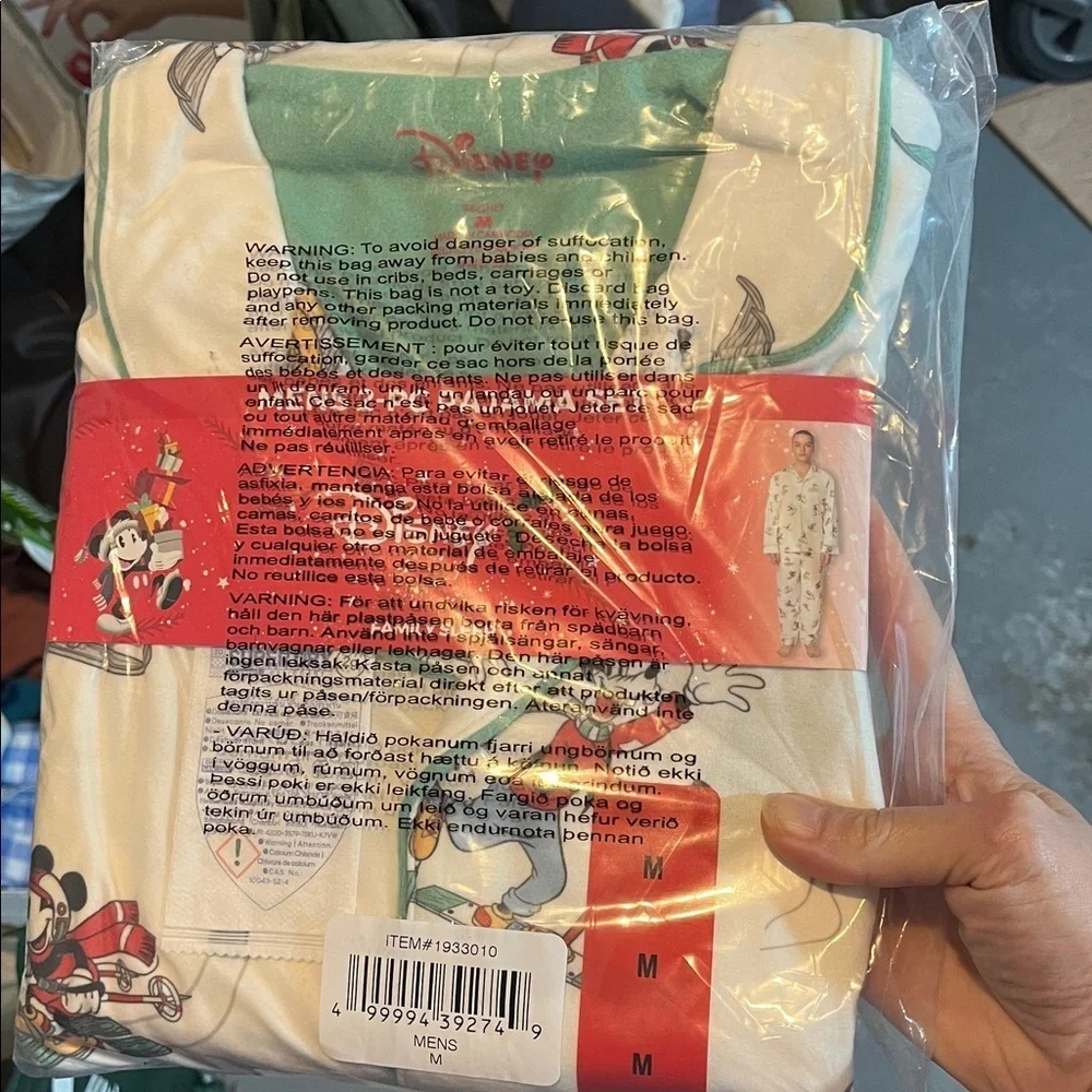 Disney White and Red Kids Pajama Set M